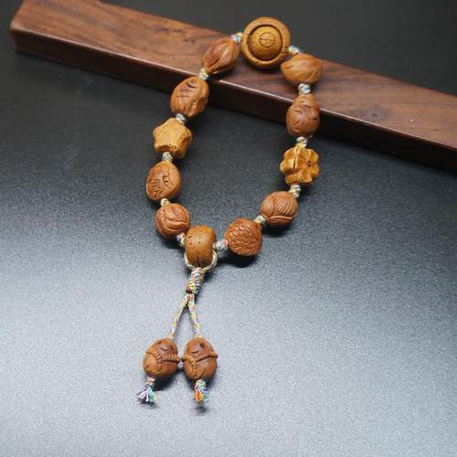 桃核多宝手串情侣款平安转运手链