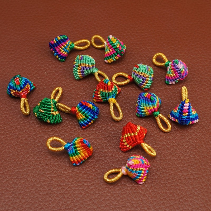 端午节手绳手工编织成品小粽子草莓灵球儿童宝宝婴儿五彩绳配件