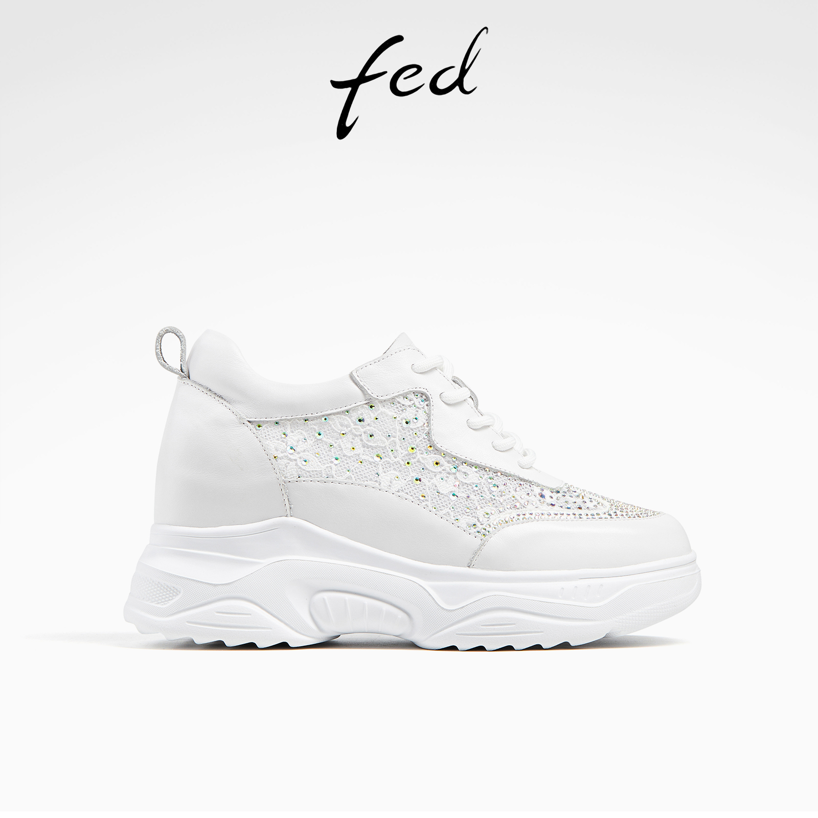 fed反向度假秋季女鞋内增高松糕厚底运动休闲鞋女健步鞋老爹鞋女