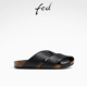 夏季 沙滩鞋 新款 fed编织罗马凉拖鞋 女鞋 黑色真皮拖鞋 女D0426 YA800