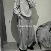 Track 毛圈灰色阔腿长裤 Needles LHP pants蝴蝶宽版 运动卫裤