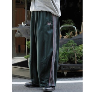 街头宽松气球裤 TRACK 美式 25fw PANTS绿色蝴蝶阔腿长裤 NEEDLES