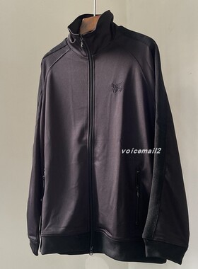 NeedlesTrack黑魂闪蝴蝶刺绣春秋复古宽松休闲立领运动外套夹克男