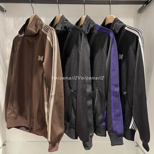 Needles track刺绣蝴蝶拉链运动外套男日系潮牌复古休闲立领夹克