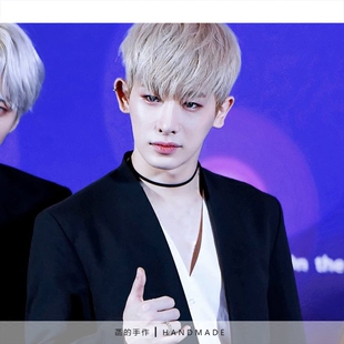 男士choker项链细绒带萧敬腾韩星同款禁欲脖带项圈锁骨链潮流饰品