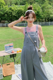 2023夏装女士学生背带裤宽松洋气显瘦减龄薄款连体裤小个子连衣裤，女装连体裤，铱本正襟
