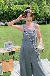 2023夏装女士学生背带裤宽松洋气显瘦减龄薄款连体裤小个子连衣裤图片