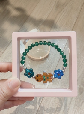 捷克琉璃新年圣诞风串珠手串撞色小众设计彩色甜美可爱氛围感手饰