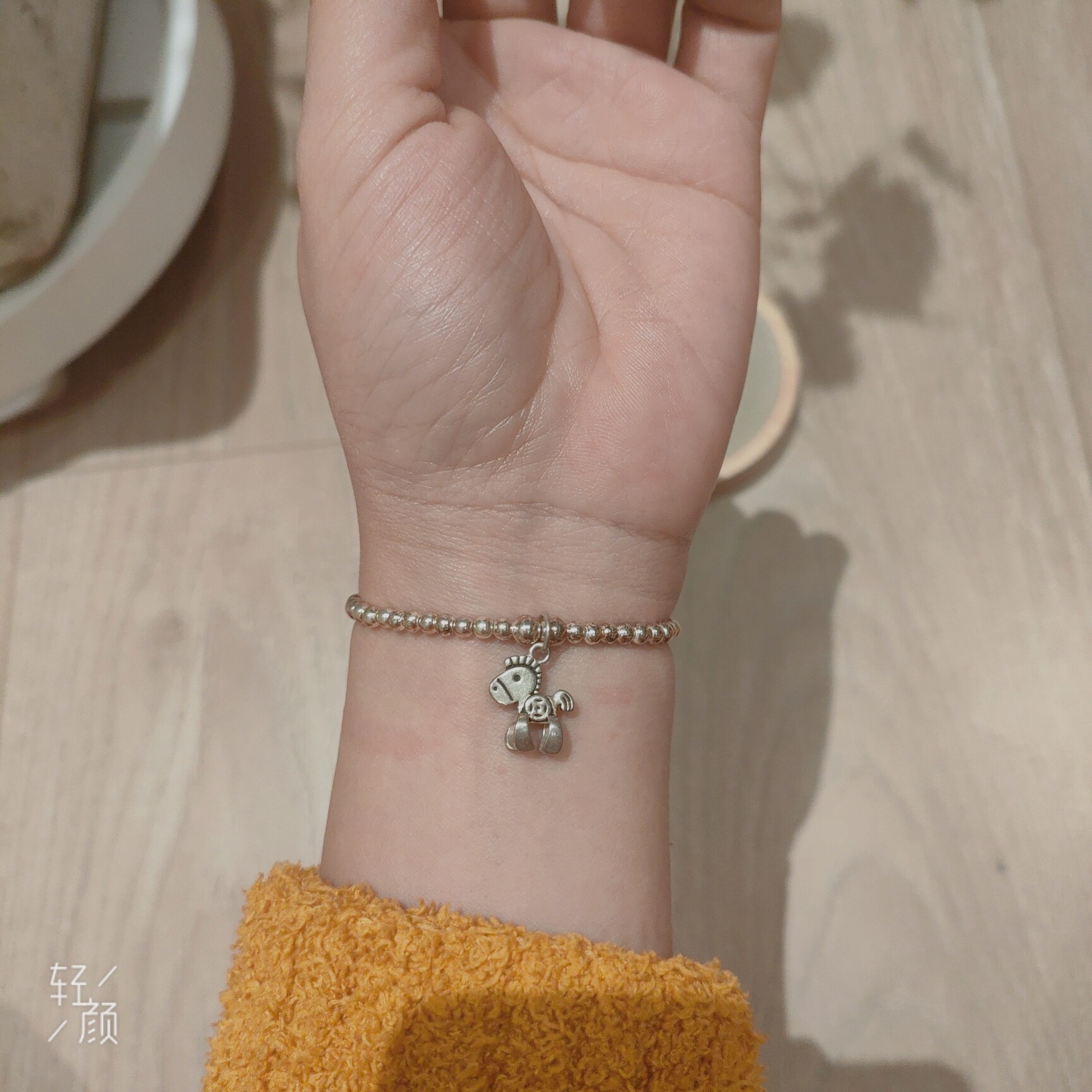 简约款 S925生肖马银珠手链女 纯银手串十二生肖马属马儿童男女款