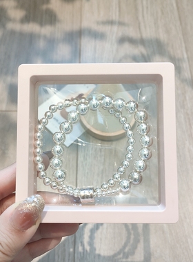 独家双层925纯银转运珠手链 碎银子平安银管通体纯银手链银饰手饰