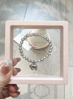 S925手工纯银大象银珠手链2024年新款轻奢复古小众设计感手饰女