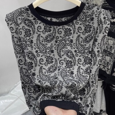 夏时尚百搭宽松花色无袖T恤上衣