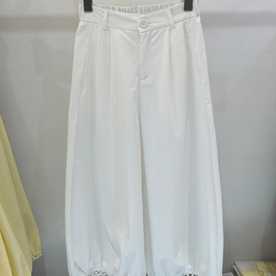 夏薄款宽松小个子休闲九分灯笼裤