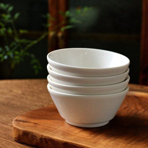 雅泥白瓷原矿透明釉高温简约小碗