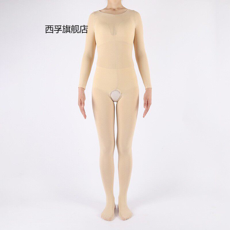 连体衣丝袜开裆免脱一体式裸感亲肤细腻天鹅绒全身连体衣男女款