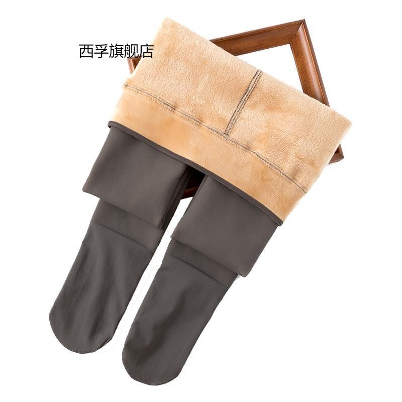 加大码灰透肤打底裤踩脚 加绒加厚黑透肤连裤袜秋冬高腰女裤胖MM