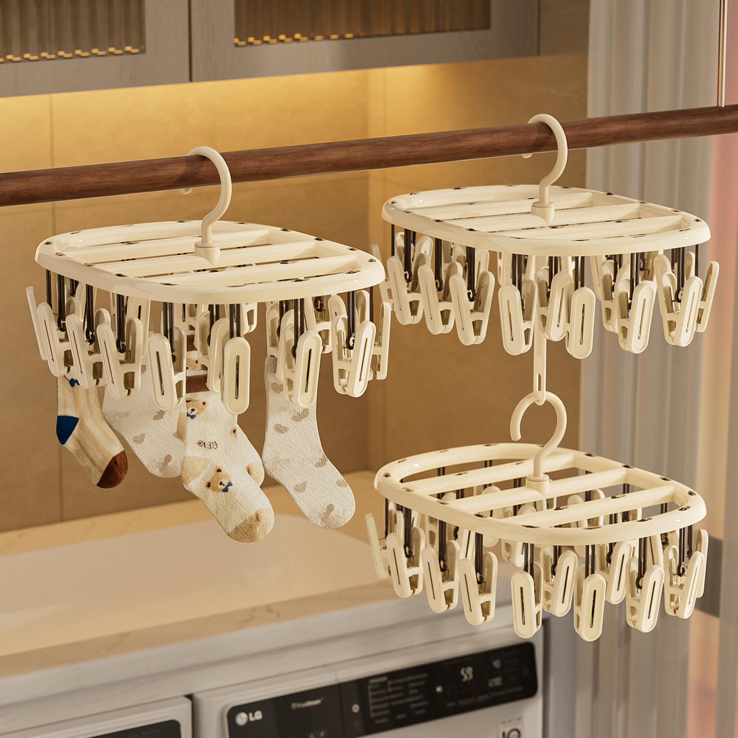 袜子晾衣架阳台多功能晒内衣内裤专用多夹子晾晒架家用晾袜子神器,收纳整理,多夹子晾衣架,淘宝优惠券,粉丝福利购,淘宝优惠卷