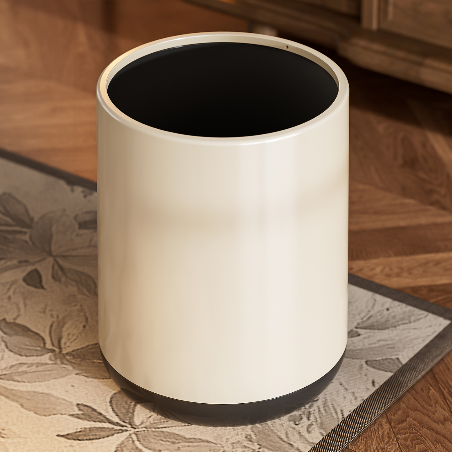 法式奶油风客厅卫生间垃圾桶