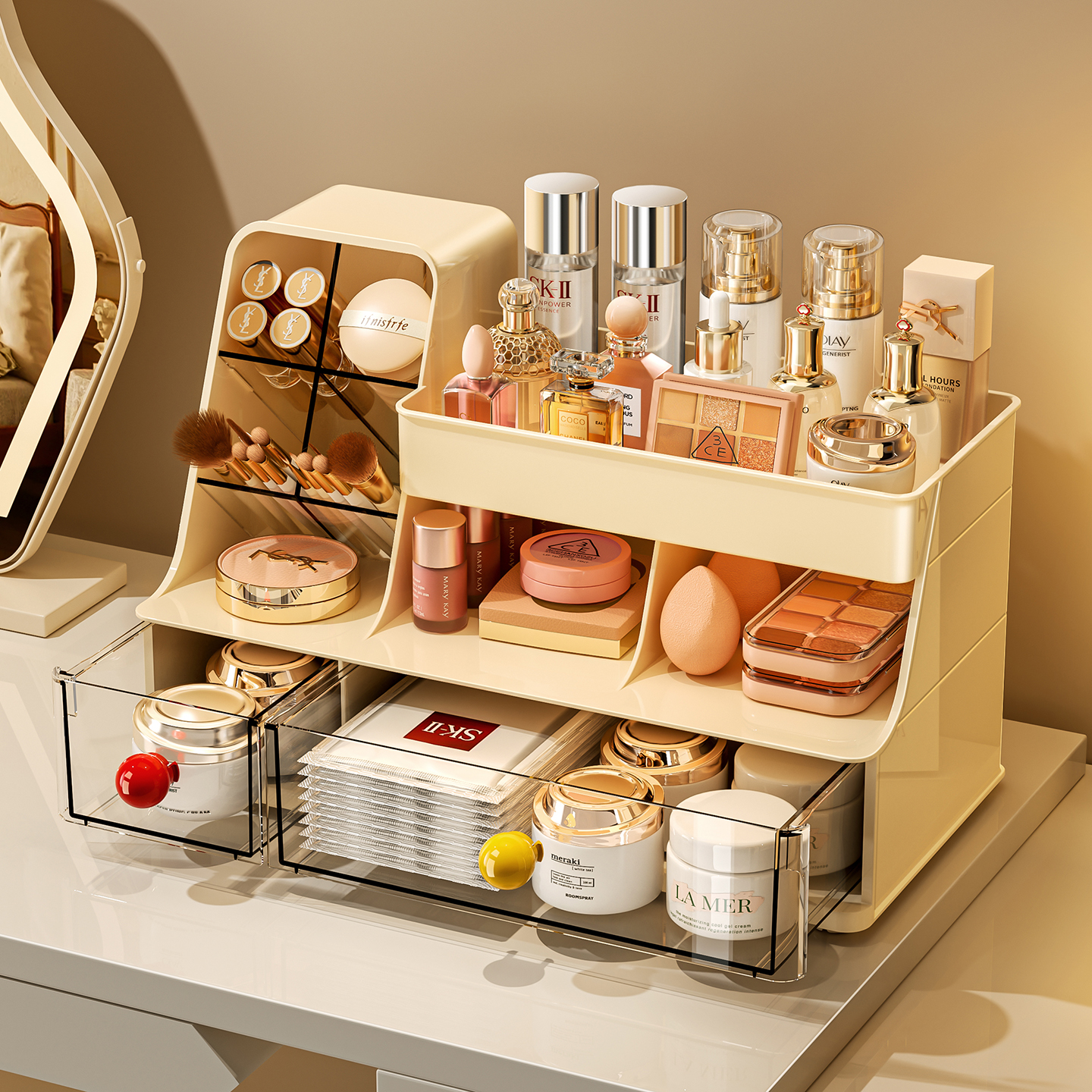 化妆品收纳盒桌面高级感