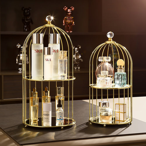 轻奢鸟笼桌面双层置物架