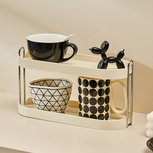 杯子收纳架水杯置物架放置茶杯咖啡杯马克杯架子厨房调味料储物架