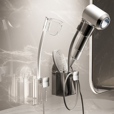 日本万向吸盘吹风机置物架卫生间免打孔电吹风支架浴室懒人风筒收