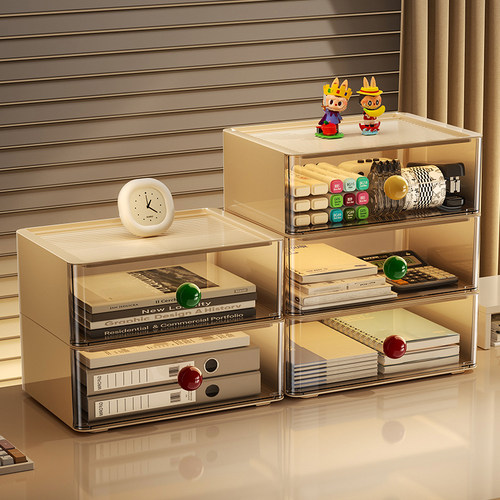 大容量桌面文具防尘收纳盒