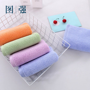 图强4条装纯棉童巾抗菌家用男女成人儿童柔软加厚吸水洗脸小毛巾