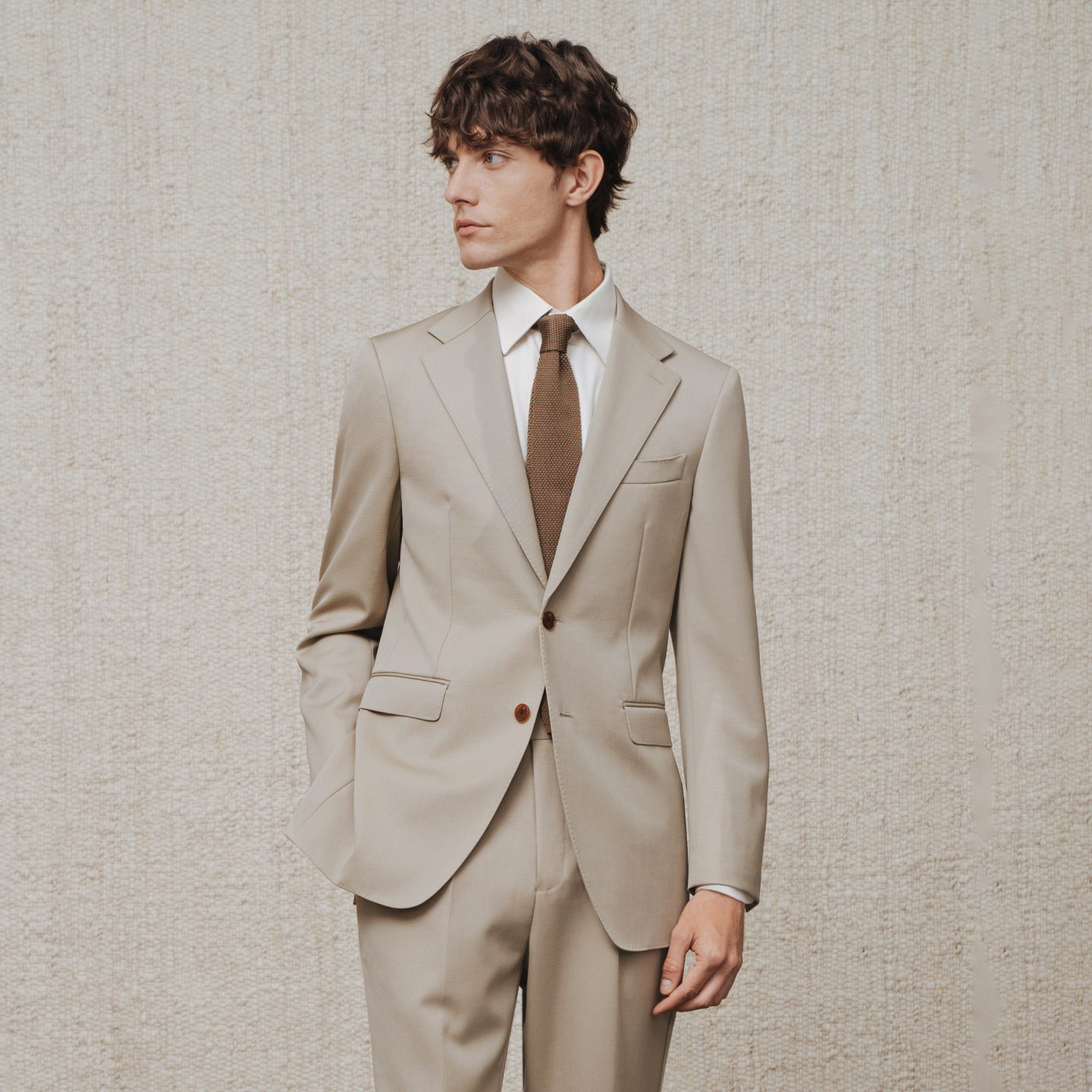 澳嘉加厚纯羊毛西装男商务结婚婚礼服男士高级感休闲秋冬西服套装