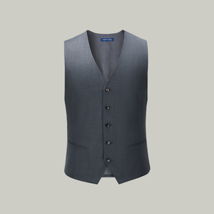 休闲灰色马夹西装 澳嘉男士 商务正装 西服修身 马甲纯羊毛2025新款