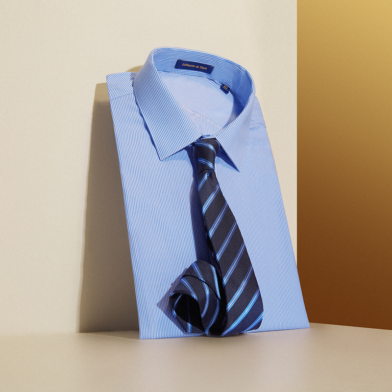 澳嘉方领长袖商务DP成衣免烫衬衫