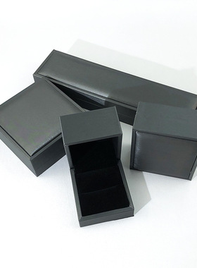 银灰色厚拉丝PU皮凸边首饰盒戒指盒手镯盒饰品盒珠宝包装现货