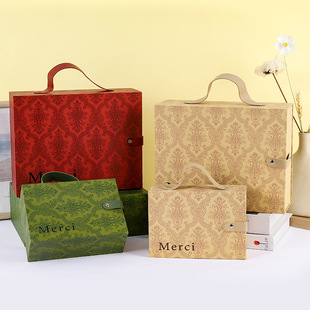 merci抽屉盒伴手礼盒子结婚礼盒空盒可装生日礼物 红色新年包装盒