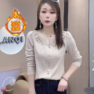 美拉德秋季新款T恤长袖加绒加厚