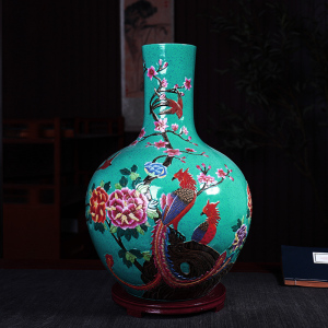 蓝色电视柜花瓶景德镇陶瓷