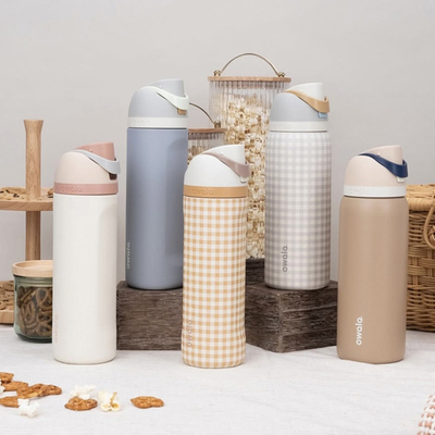 Owala格子款吸管杯手提双饮美版