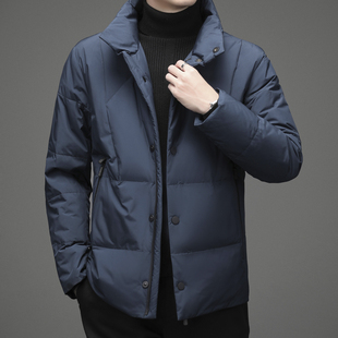 恒源祥男士羽绒服短款冬季新款加厚宽松保暖中青年韩版立领外套