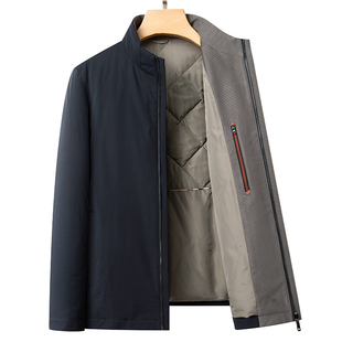 恒源祥高端鹅绒羽绒服男款2025冬季新款立领轻薄羽绒夹克保暖外套