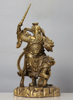 纯铜王灵官神像护法尊神都天大灵官太乙雷声应化天尊家居供奉摆件