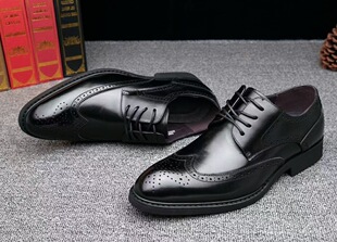 皮鞋 2021夏季 圆头系带商务布洛克正装 商场撤柜头层牛皮男鞋 潮 新款