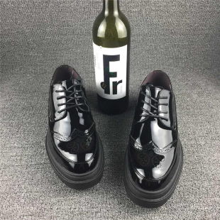 潮鞋 春季 韩版 布洛克鞋 男高婚礼英伦漆皮休闲 真皮2020新款 皮鞋 男鞋