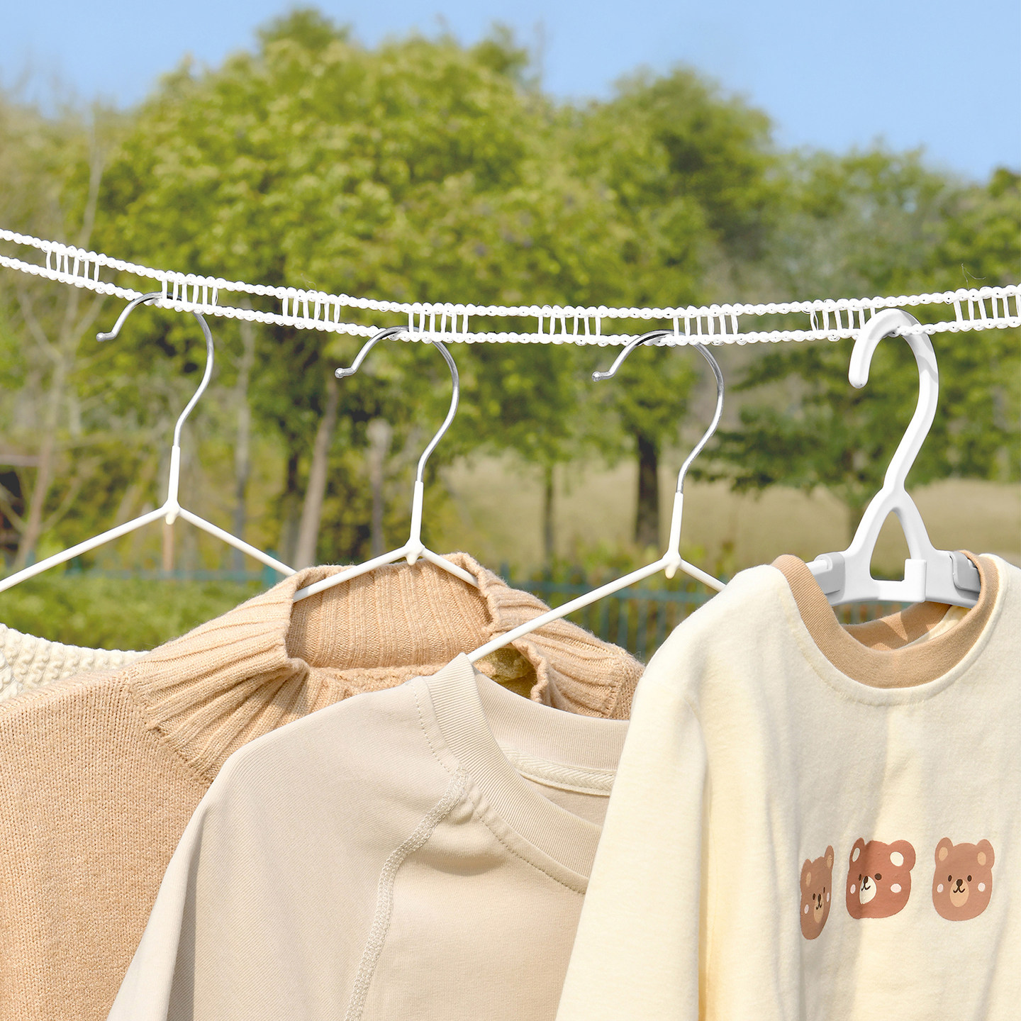 日式便携晾衣绳户外防风免打孔晾衣服神器阳台室内防滑挂衣绳5米,收纳整理,晾晒绳,淘宝优惠券,粉丝福利购,淘宝优惠卷