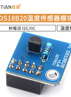 树莓派 DS18B20温度传感器模块 I2C/IIC温度检测for Raspberry Pi