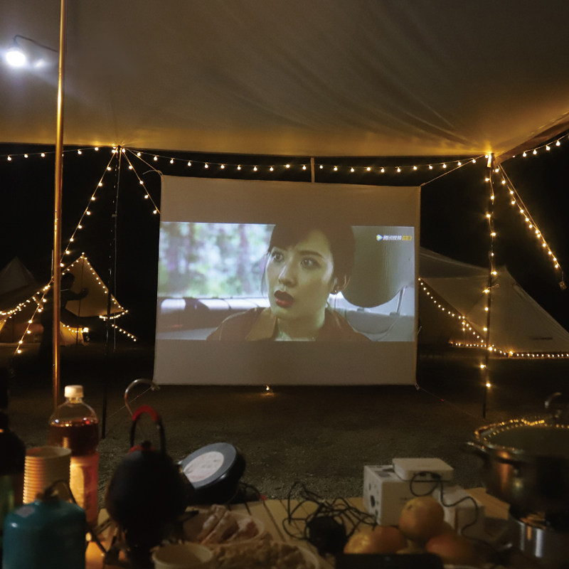 户外露营投影清晰幕布屏风阵幕帐篷围挡野营用品挡风便携露天电影