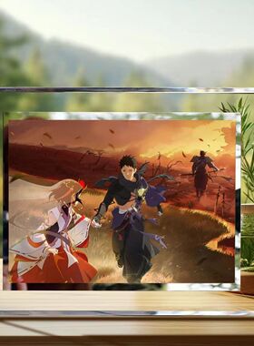火影忍者漂泊带土和琳周边水晶玻璃相框桌面摆件定制照片毕业礼物