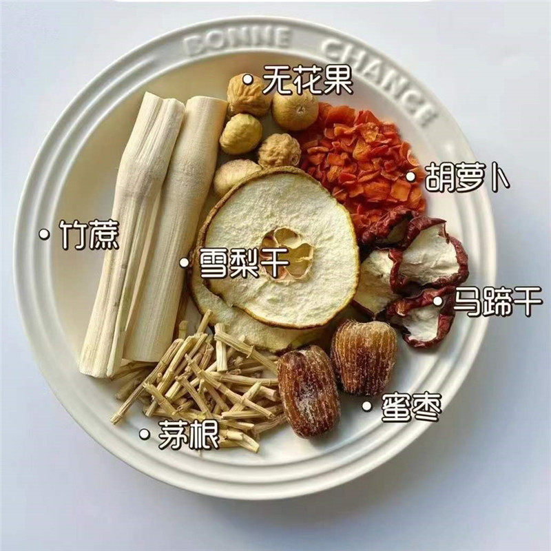 竹蔗茅根马蹄甜饮清热败火茶咳嗽喉咙痛竹蔗马蹄水儿童拉羊屎可喝