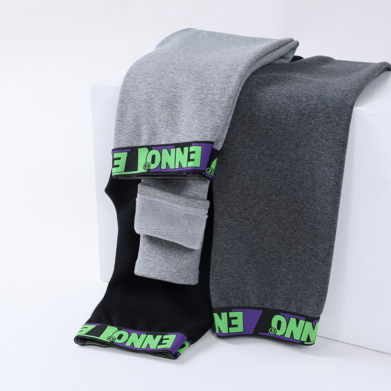 女士秋裤加绒加厚纯棉保暖中腰秋冬宽边打底裤贴身修身显瘦秋裤