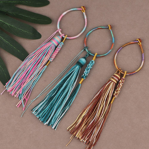 精致敦煌色文玩把件挂绳国风流苏