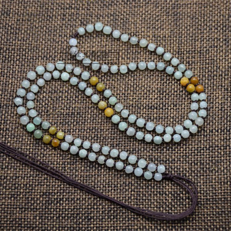 4mm和田玉珠挂绳玉器项链绳饰品