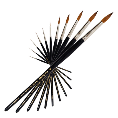 德国Da Vinci达n芬奇V10水彩笔大师级Kolinsky貂毛圆头水彩画笔